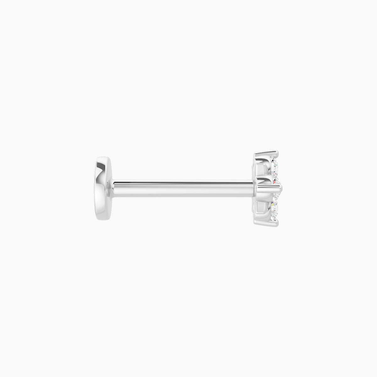 Nymph | 18k White Gold 4.5 mm 8 mm Flower Diamond Nose Piercing