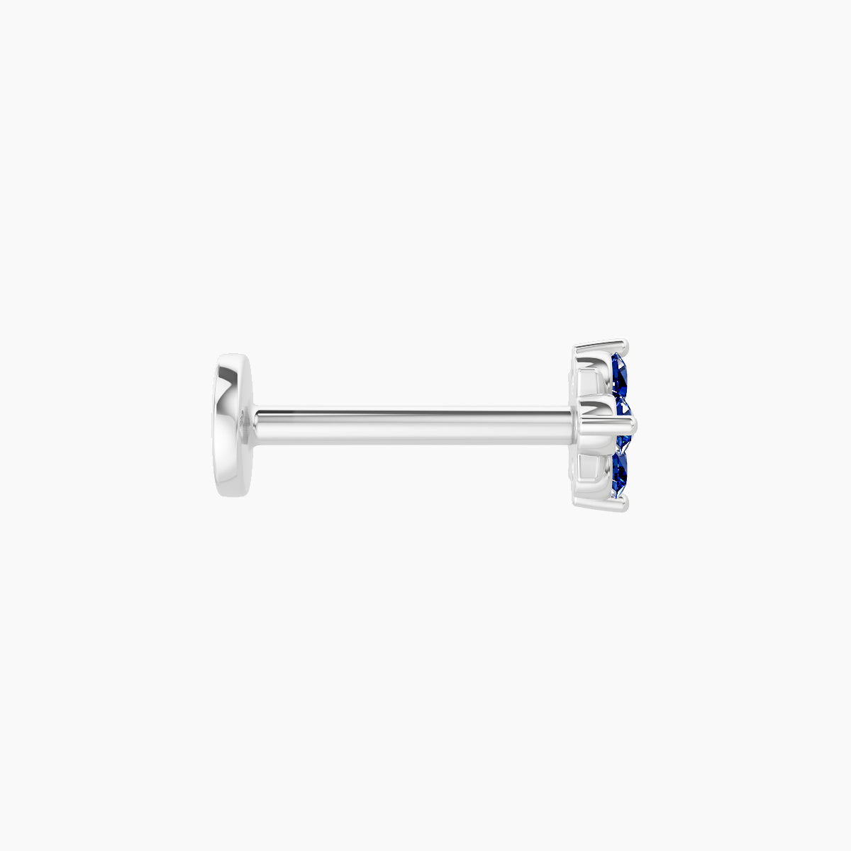 Nymph | 18k White Gold 8 mm 4.5 mm Flower Sapphire Nose Piercing