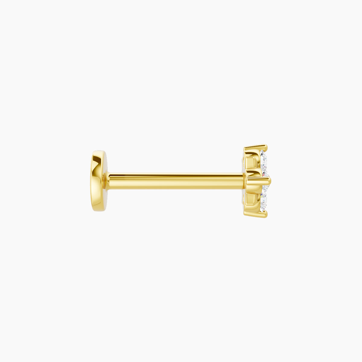 Nymph | 18k Yellow Gold 4.5 mm 8 mm Flower Diamond Nose Piercing