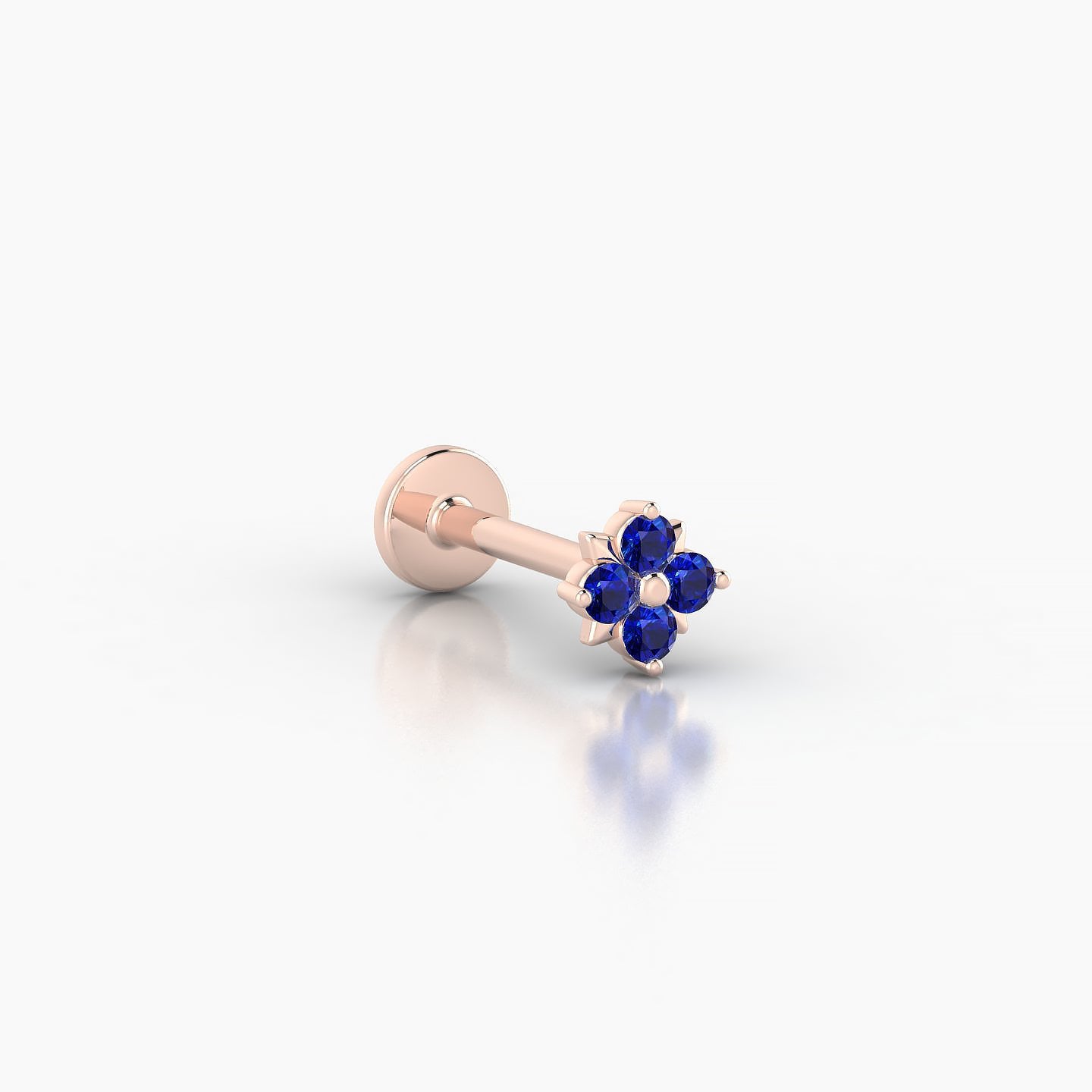 Nymph | 18k Rose Gold 8 mm 4.5 mm Flower Sapphire Nostril Piercing