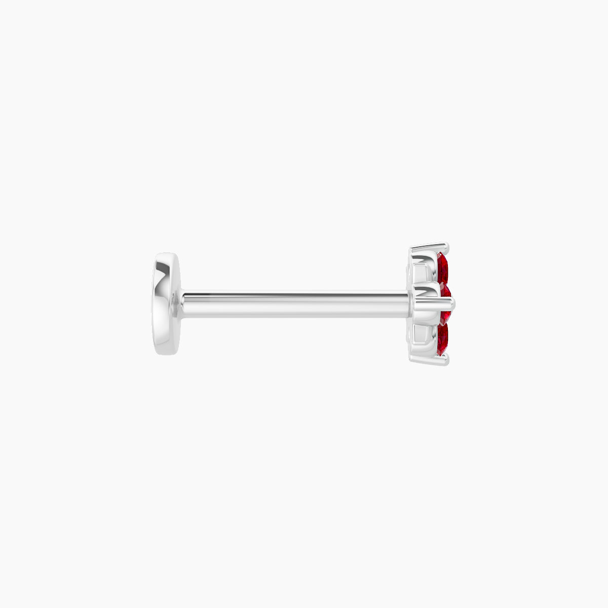 Nymph | 18k White Gold 8 mm 4.5 mm Flower Ruby Piercing