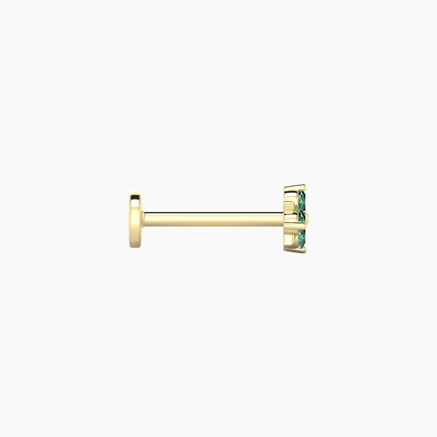 Nymph | 18k Yellow Gold 8 mm 4.5 mm Flower Emerald Piercing