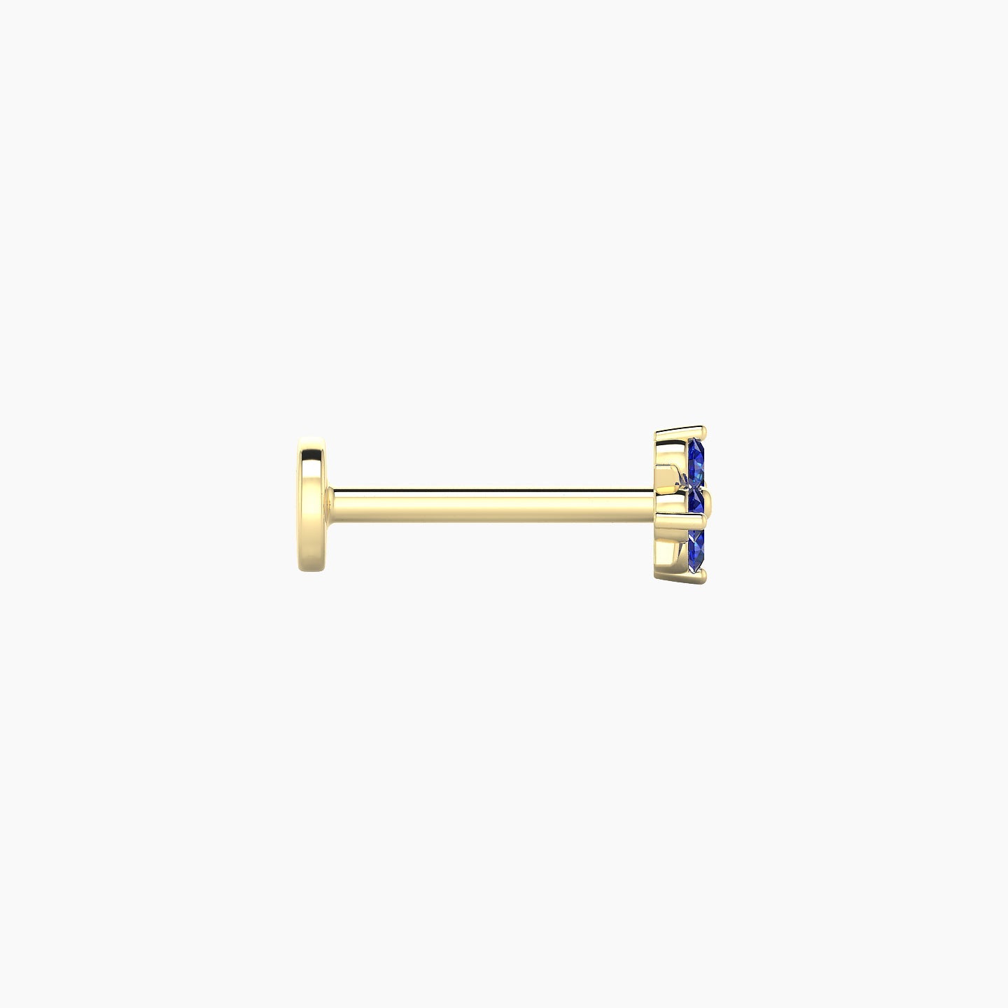 Nymph | 18k Yellow Gold 8 mm 4.5 mm Flower Sapphire Piercing