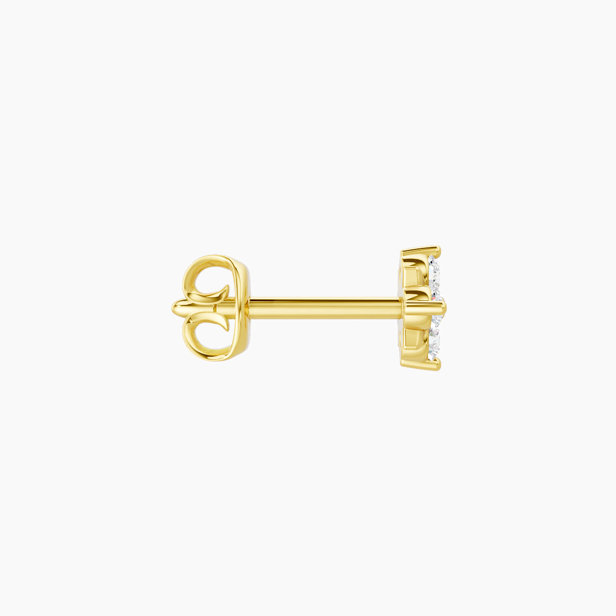 Nymph | 18k Yellow Gold 4.5 mm Flower Diamond Earring