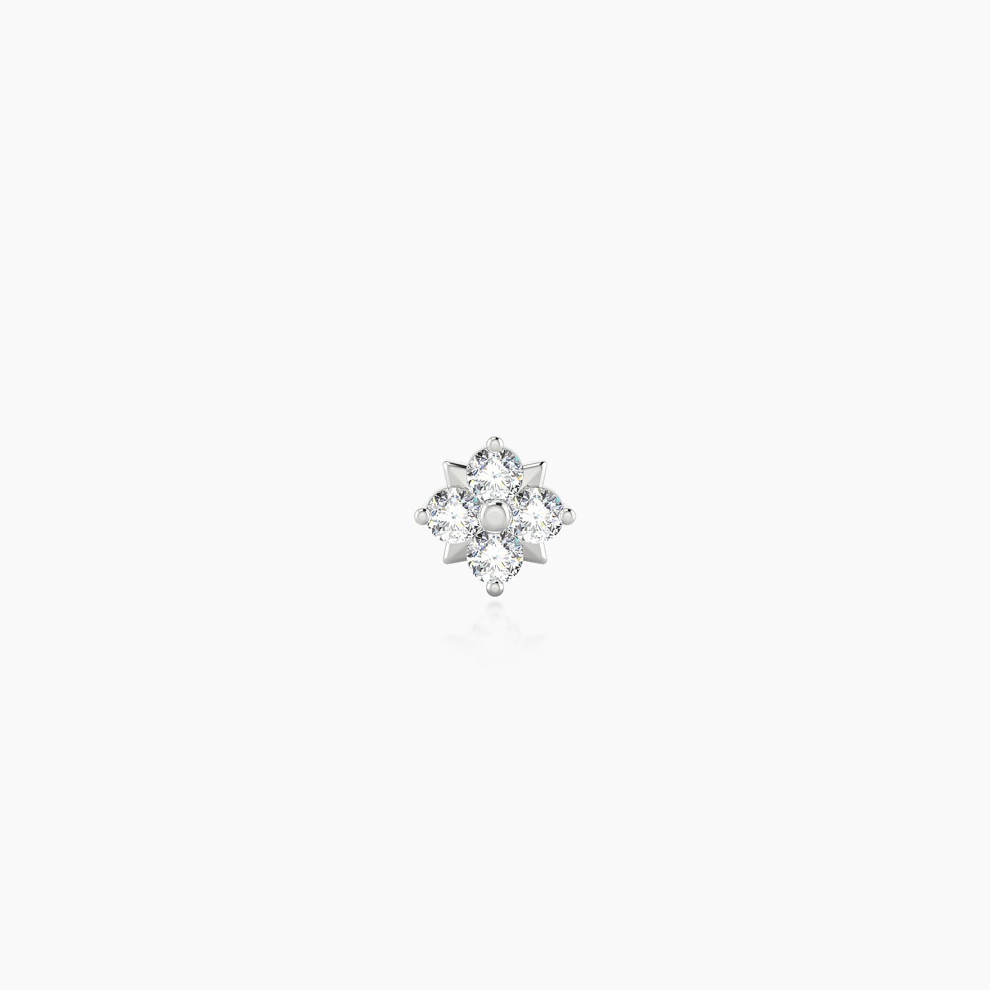 Nymph | 18k White Gold 4.5 mm Flower Diamond Earring