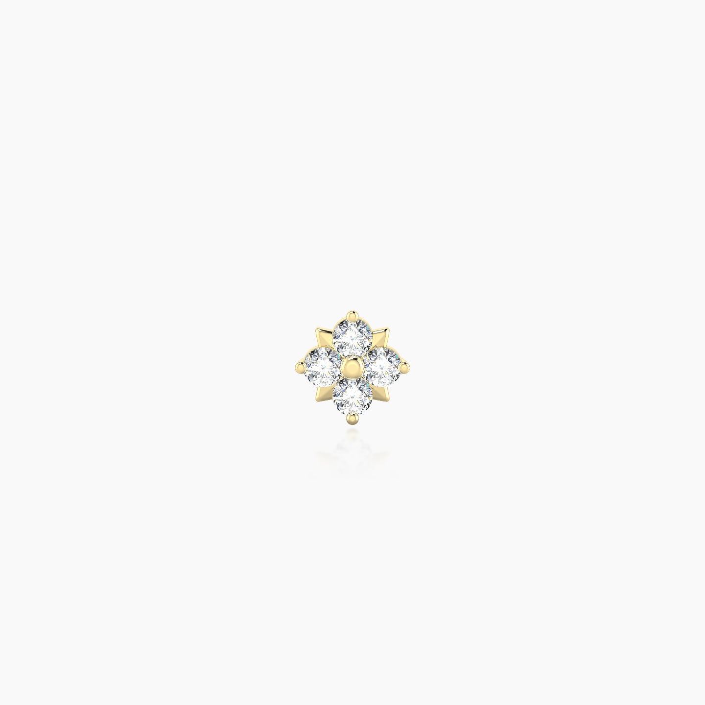 Nymph | 18k Yellow Gold 4.5 mm Flower Diamond Earring