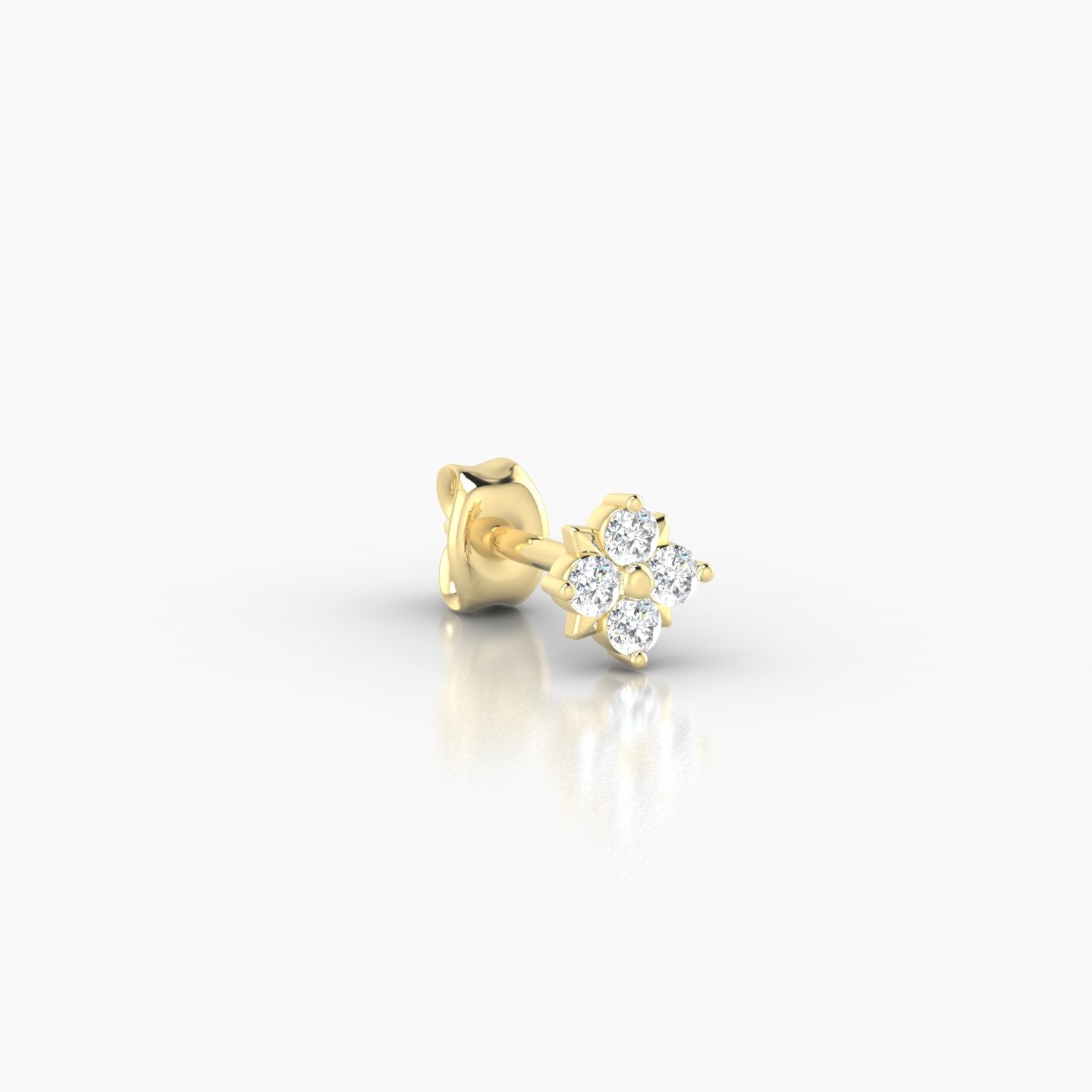 Nymph | 18k Yellow Gold 4.5 mm Flower Diamond Earring