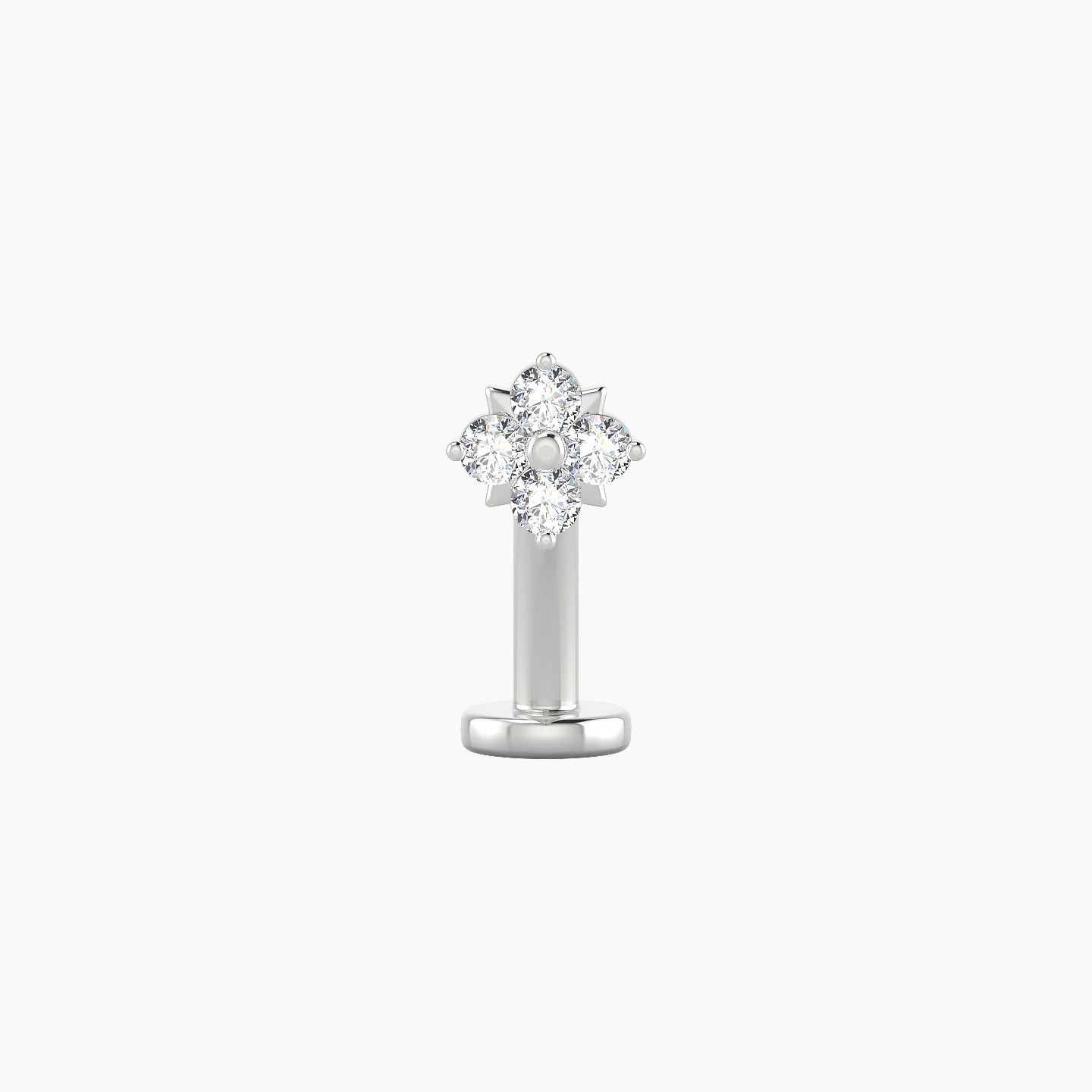 Nymph | 18k White Gold 5 mm 10 mm Flower Diamond Floating Navel Piercing