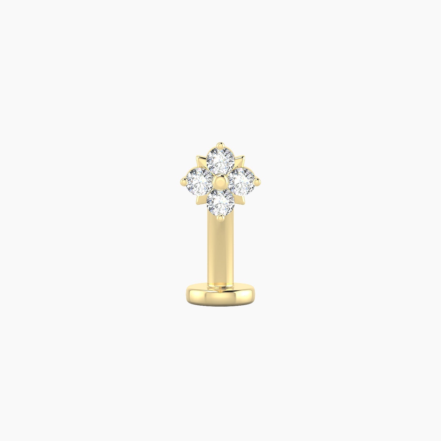 Nymph | 18k Yellow Gold 5 mm 10 mm Flower Diamond Floating Navel Piercing