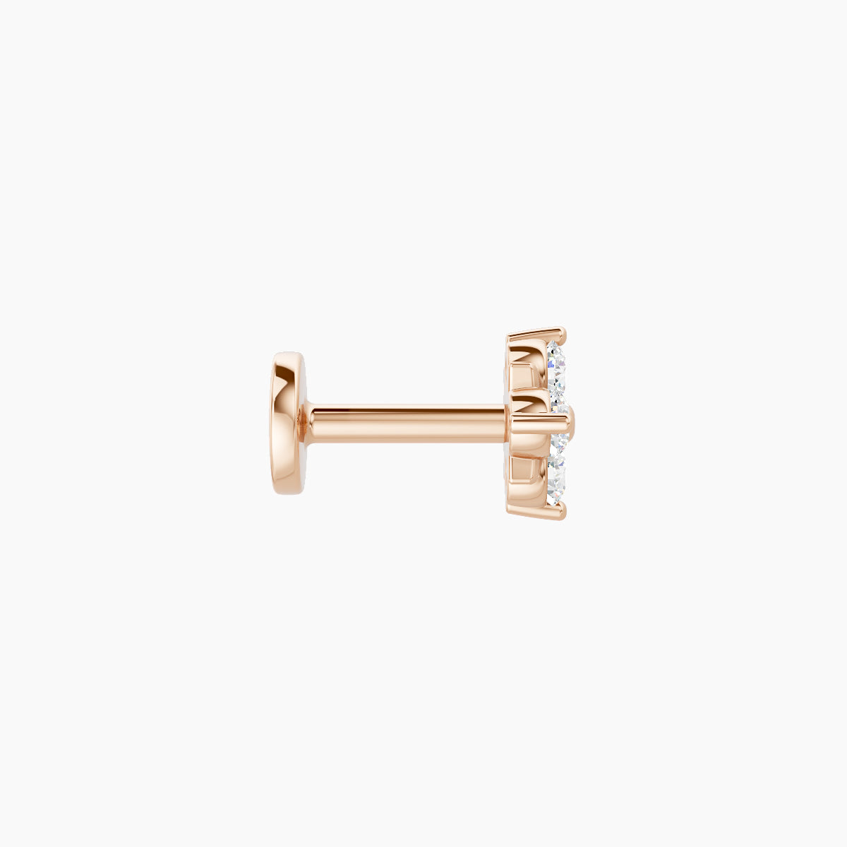 Nymph | 18k Rose Gold 5 mm 5 mm Flower Diamond Nose Piercing