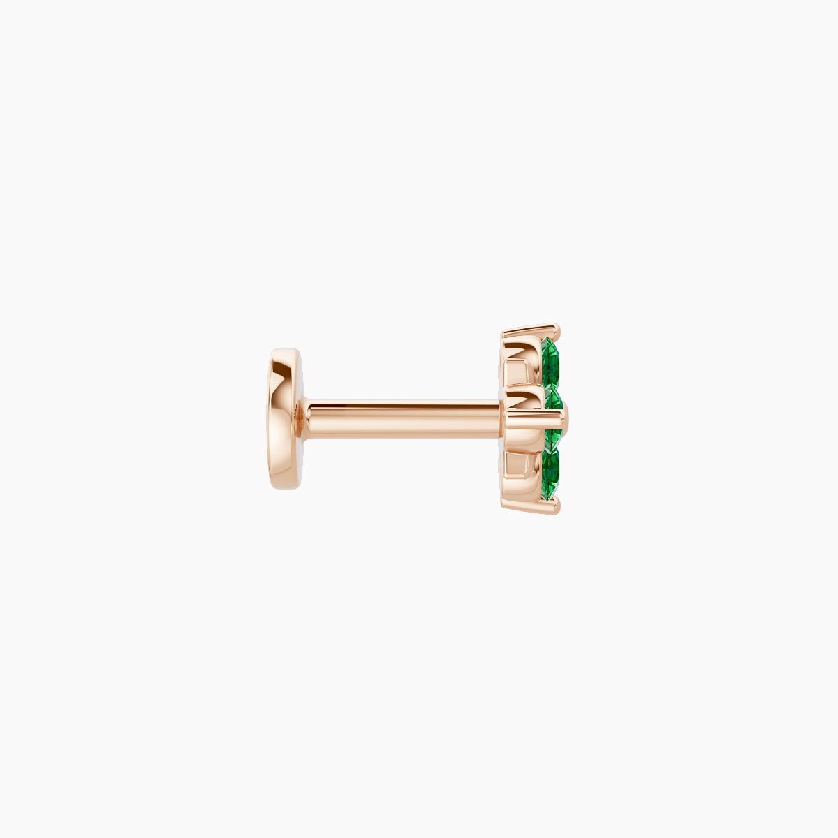 Nymph | 18k Rose Gold 5 mm 5 mm Flower Emerald Nose Piercing
