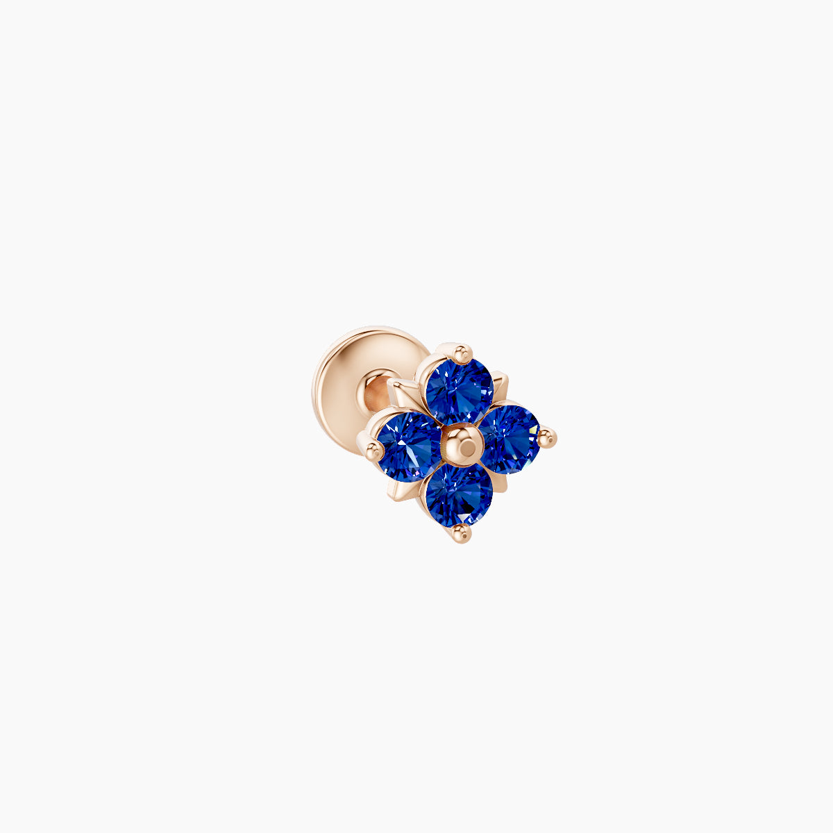 Nymph | 18k Rose Gold 5 mm 5 mm Flower Sapphire Nose Piercing