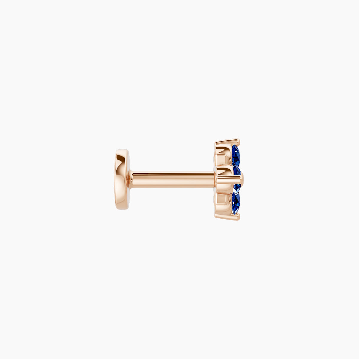 Nymph | 18k Rose Gold 5 mm 5 mm Flower Sapphire Nose Piercing