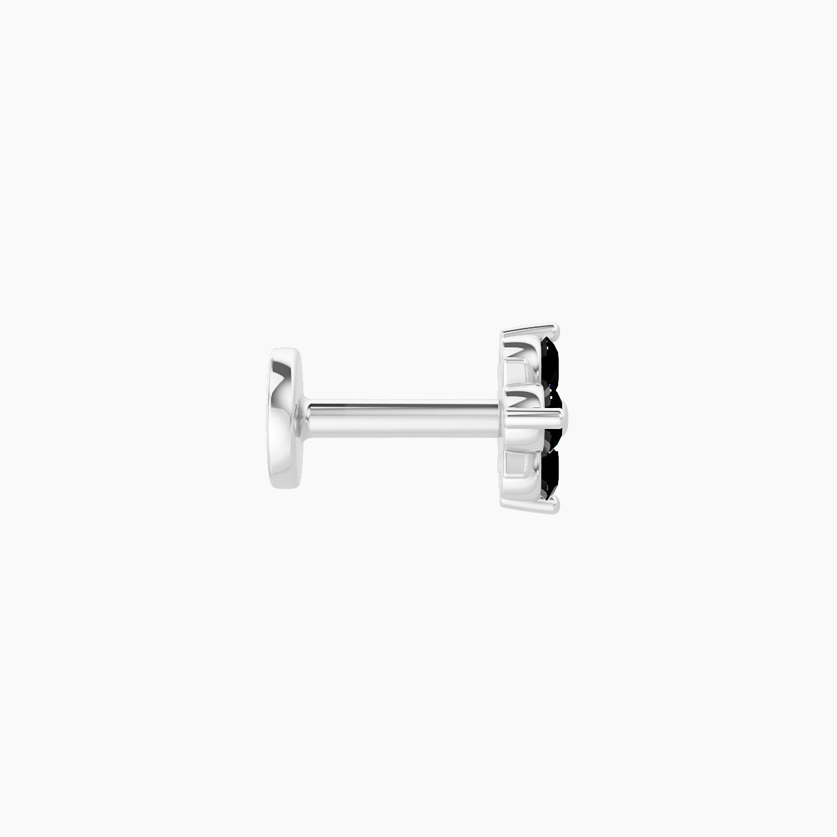 Nymph | 18k White Gold 5 mm 5 mm Flower Black Diamond Nose Piercing
