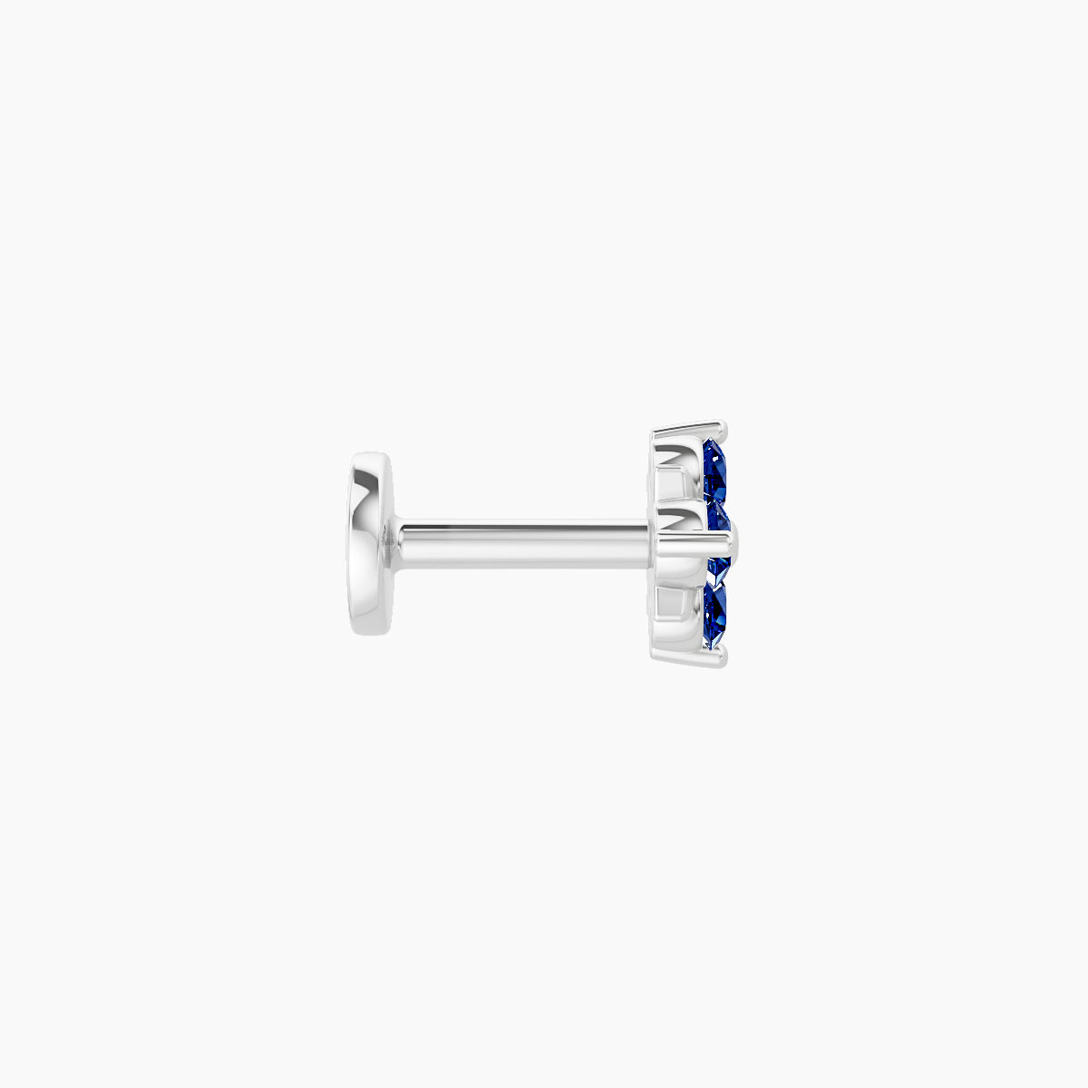 Nymph | 18k White Gold 5 mm 5 mm Flower Sapphire Nose Piercing