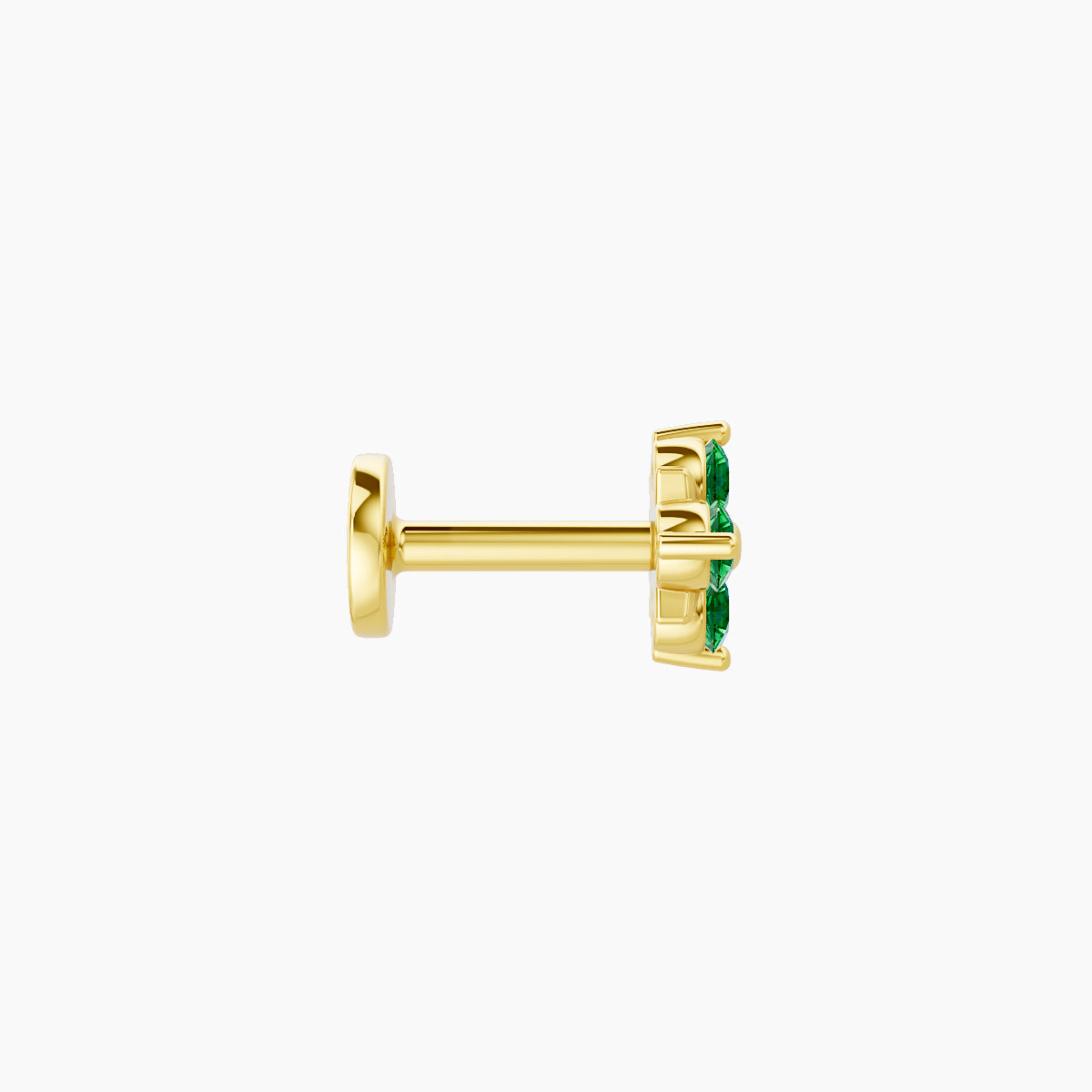 Nymph | 18k Yellow Gold 5 mm 5 mm Flower Emerald Nose Piercing