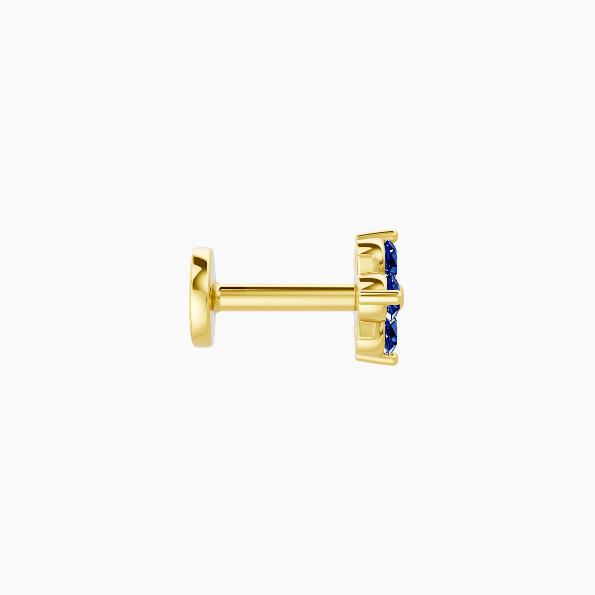 Nymph | 18k Yellow Gold 5 mm 5 mm Flower Sapphire Nose Piercing