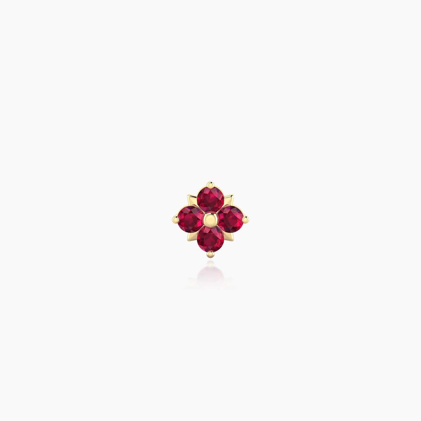 Nymph | 18k Yellow Gold 5 mm 5 mm Flower Ruby Nostril Piercing