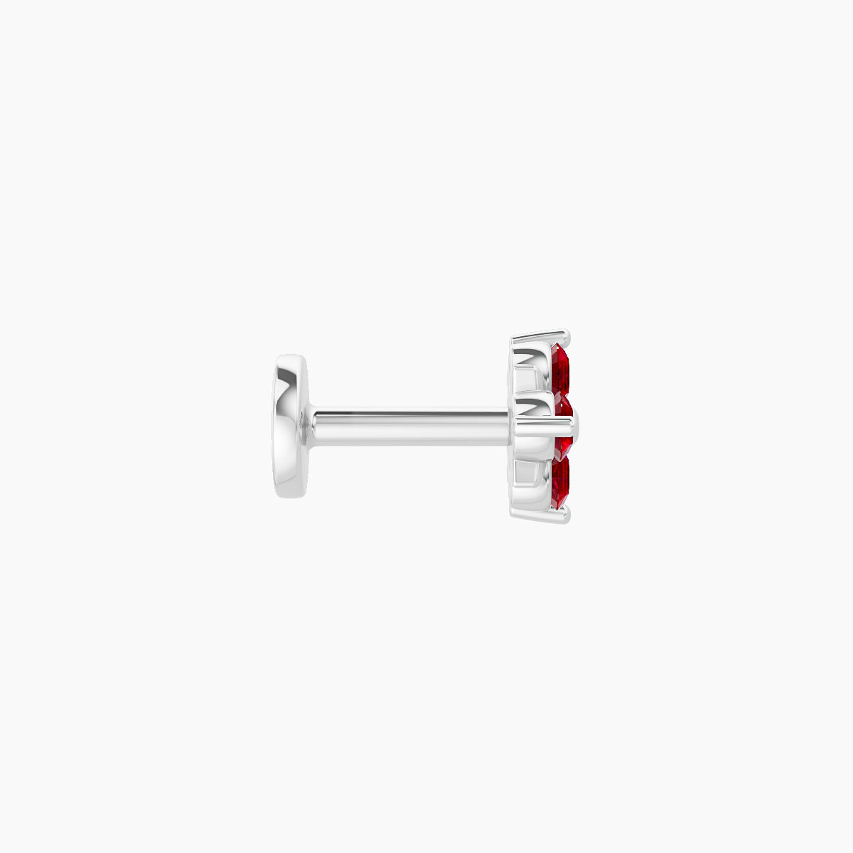 Nymph | 18k White Gold 5 mm 5 mm Flower Ruby Piercing