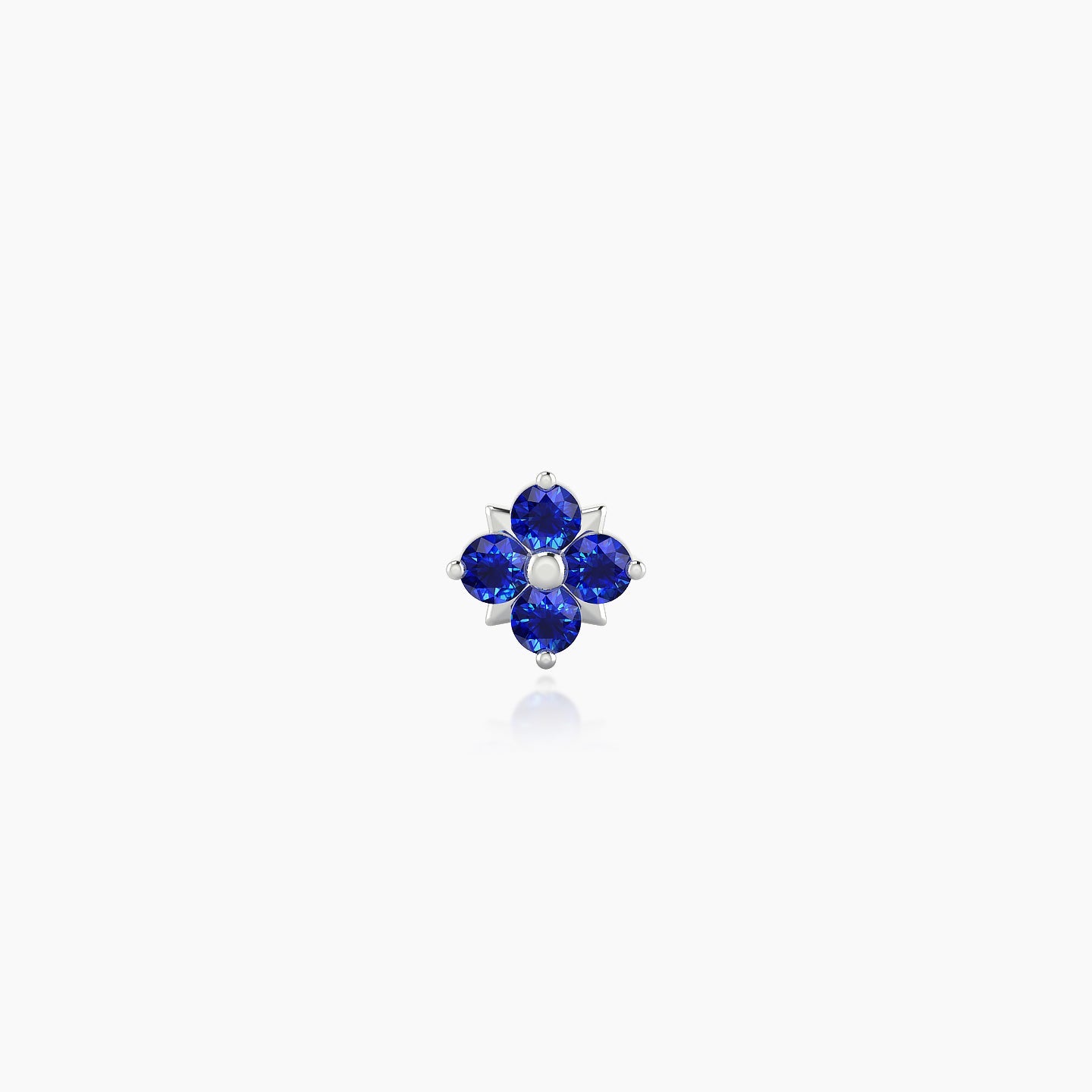 Nymph | 18k White Gold 5 mm 5 mm Flower Sapphire Piercing