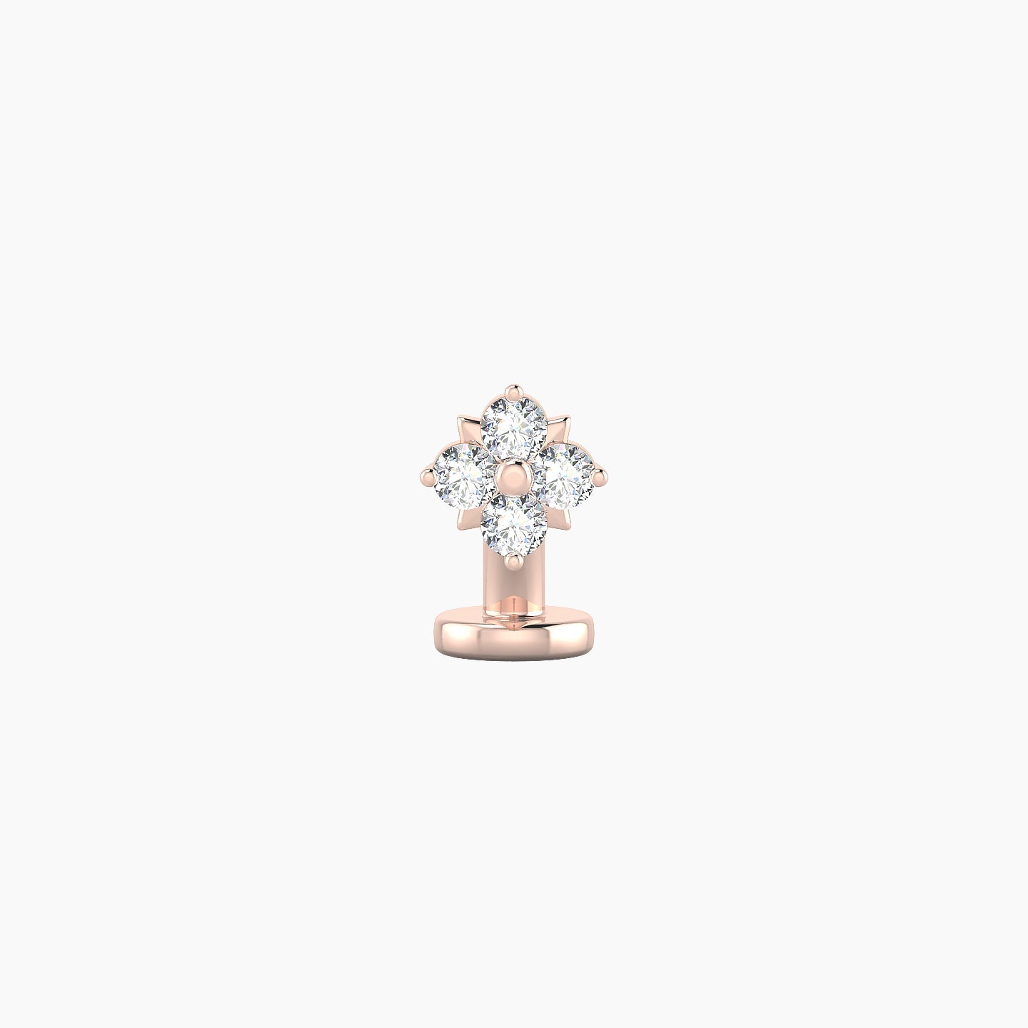 Nymph | 18k Rose Gold 5 mm 6 mm Flower Diamond Floating Navel Piercing