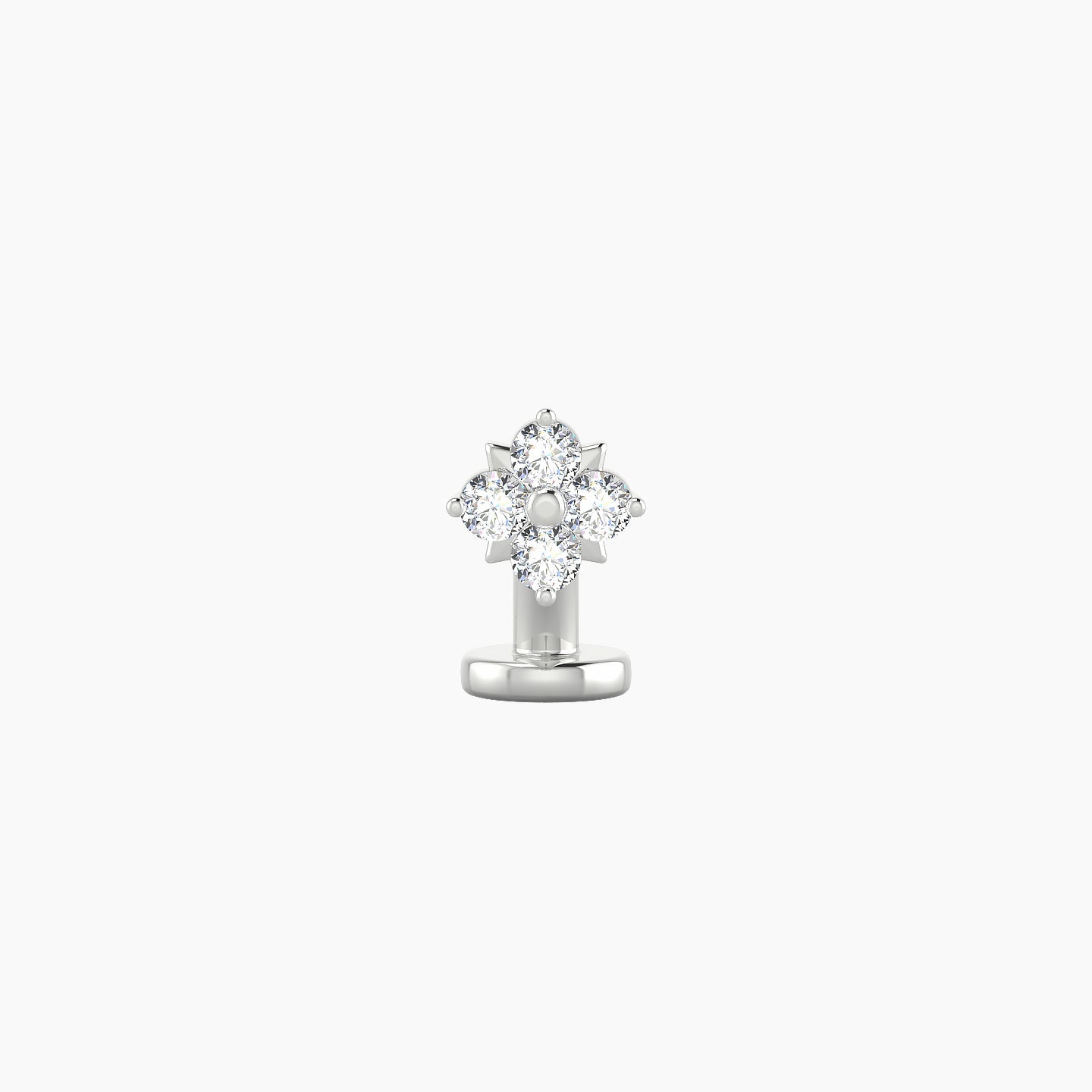 Nymph | 18k White Gold 5 mm 6 mm Flower Diamond Floating Navel Piercing