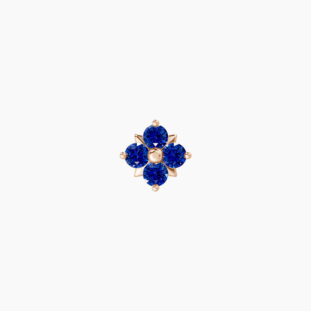 Nymph | 18k Rose Gold 6.5 mm 5 mm Flower Sapphire Nose Piercing