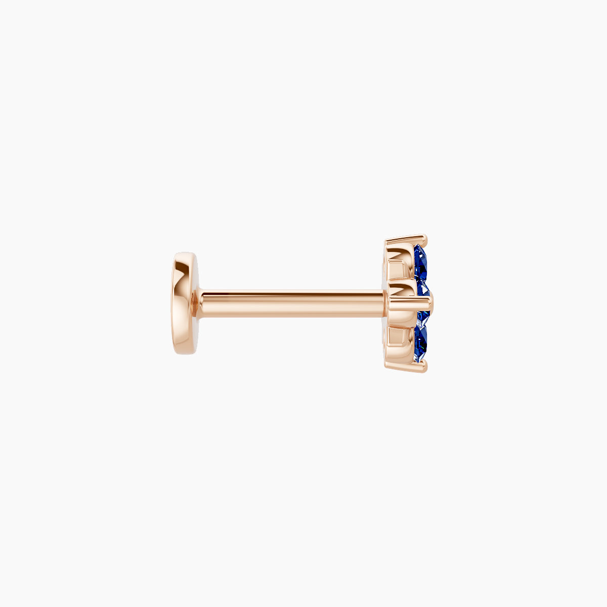 Nymph | 18k Rose Gold 6.5 mm 5 mm Flower Sapphire Nose Piercing