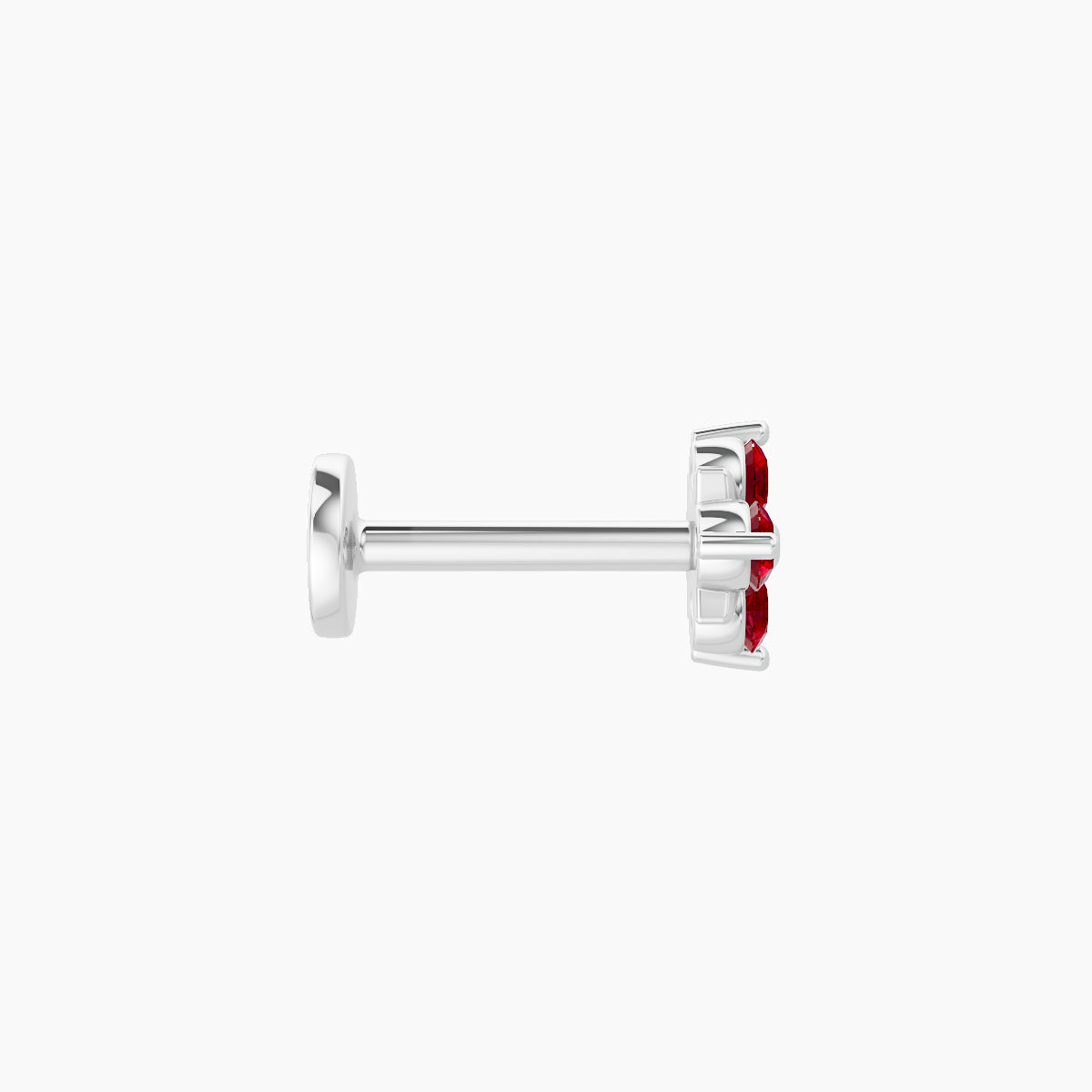 Nymph | 18k White Gold 6.5 mm 5 mm Flower Ruby Nose Piercing