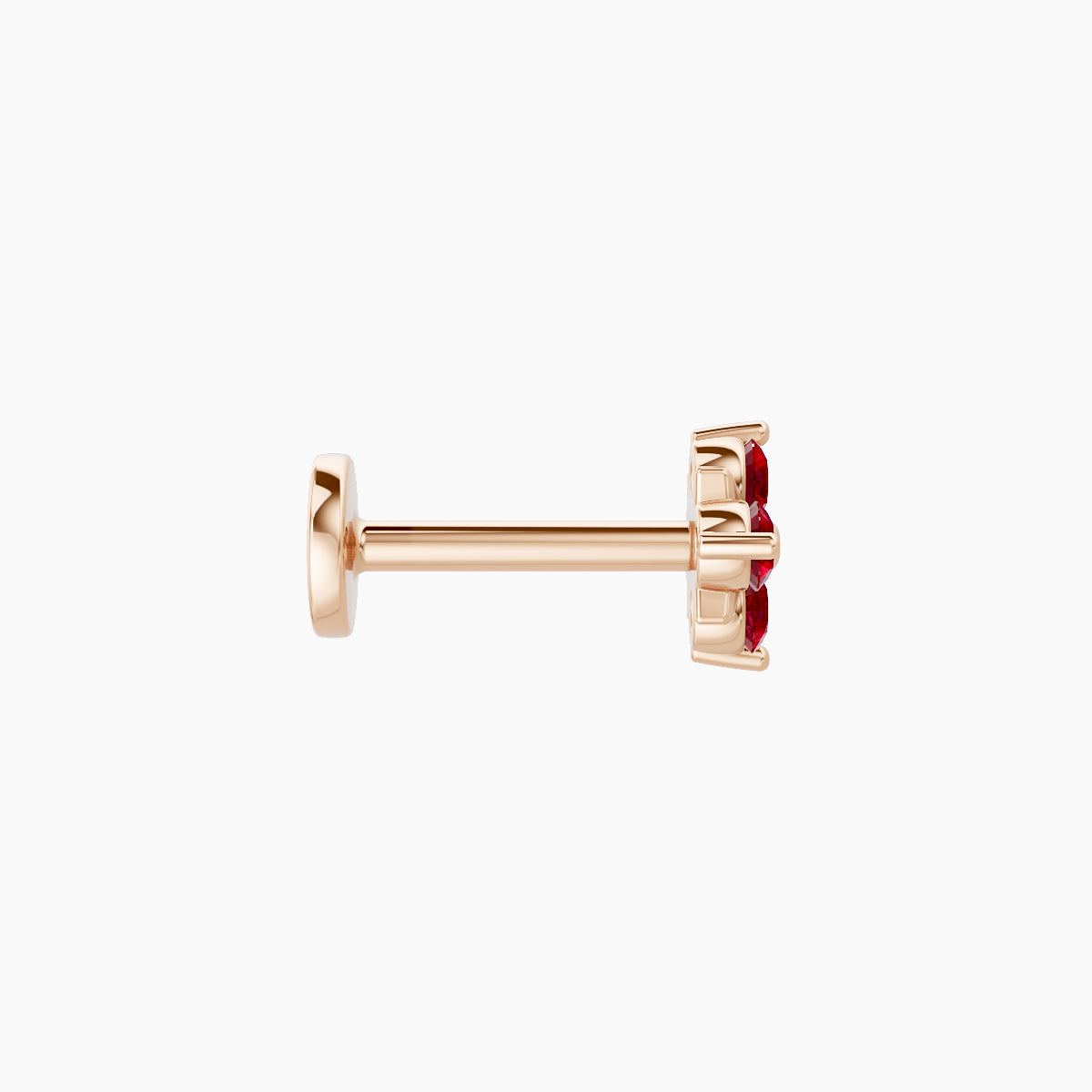 Nymph | 18k Rose Gold 6.5 mm 5 mm Flower Ruby Piercing