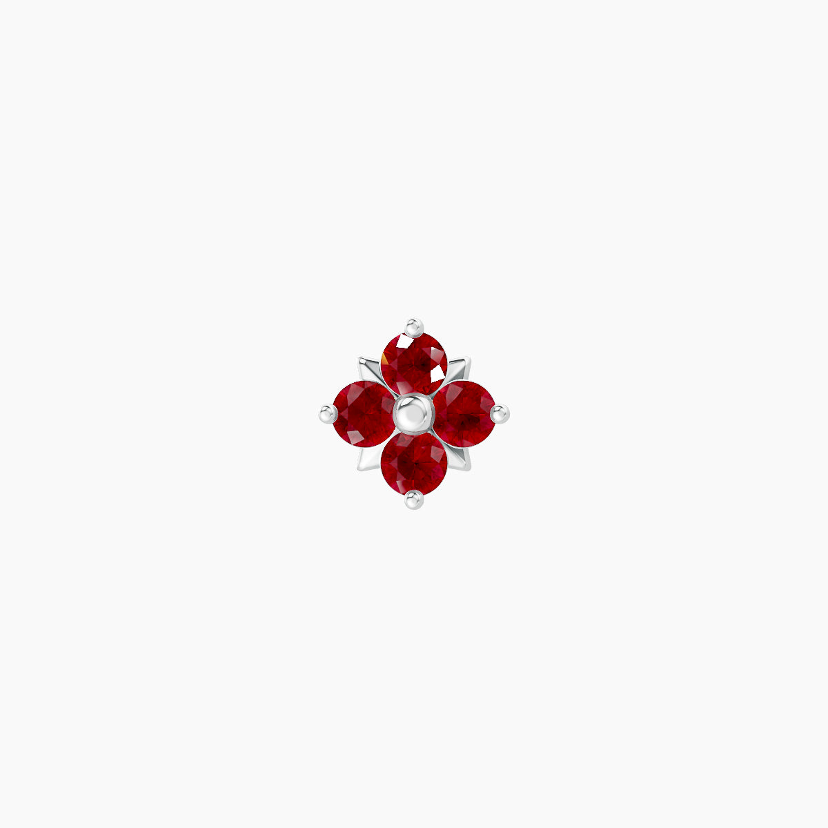 Nymph | 18k White Gold 6.5 mm 5 mm Flower Ruby Piercing