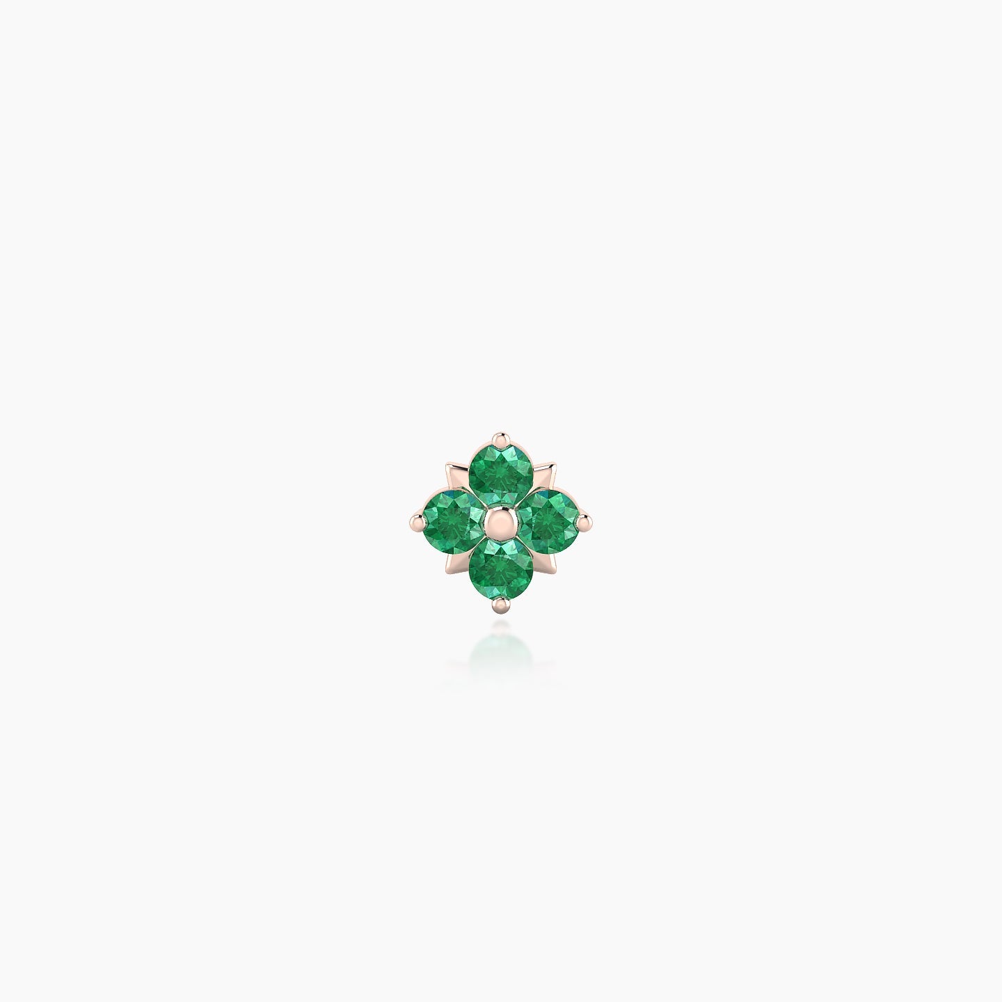 Nymph | 18k Rose Gold 6.5 mm 5 mm Flower Emerald Piercing