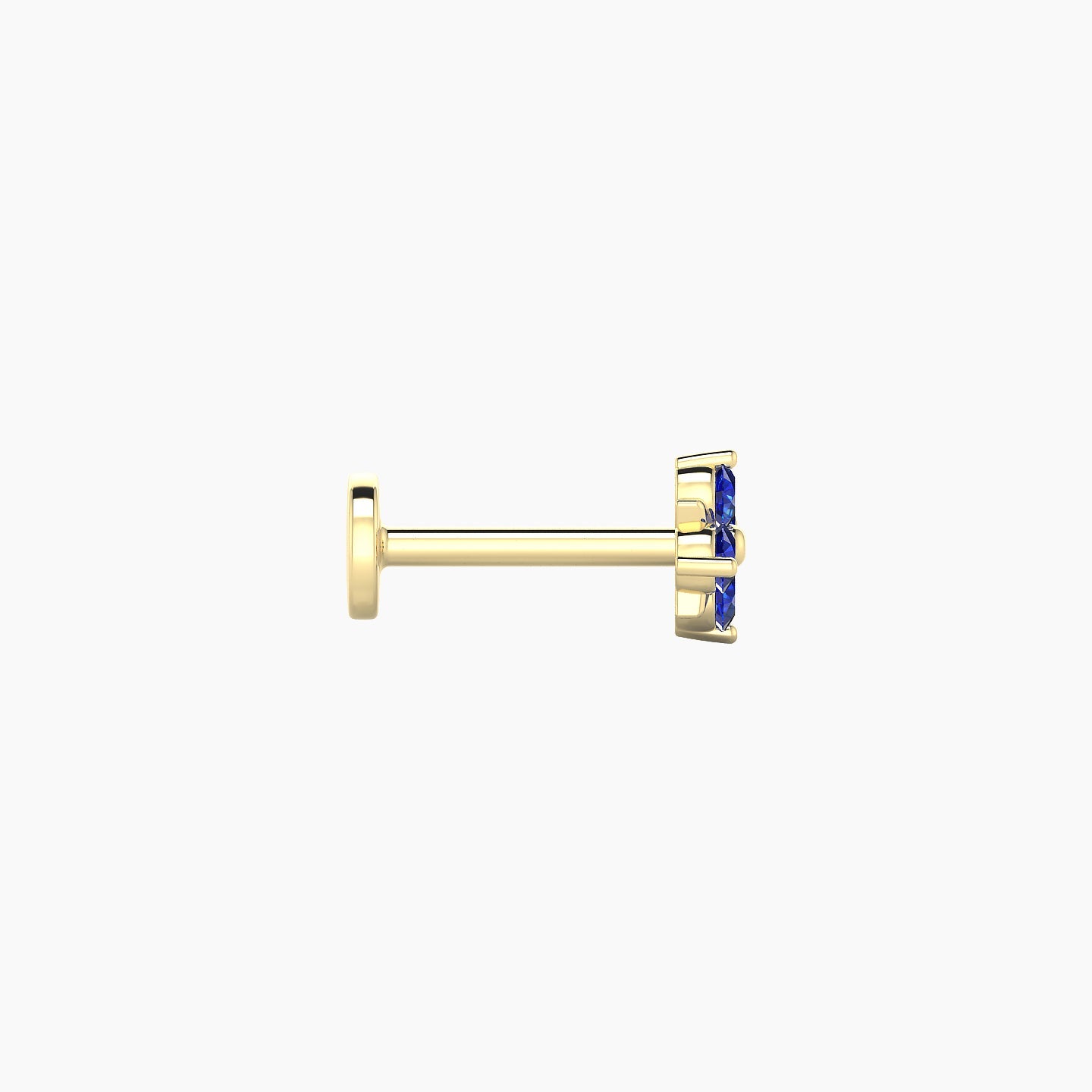 Nymph | 18k Yellow Gold 6.5 mm 5 mm Flower Sapphire Piercing