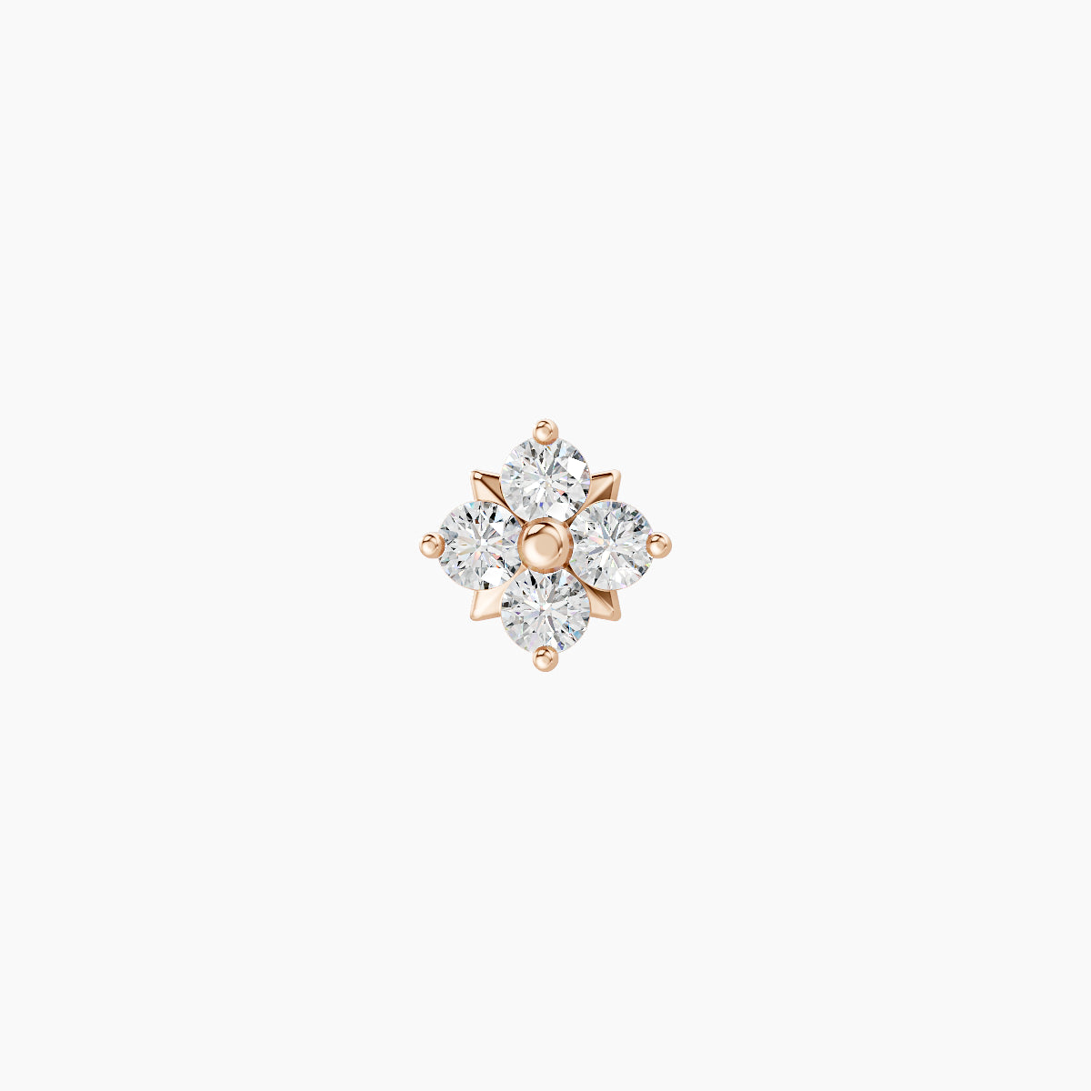 Nymph | 18k Rose Gold 5 mm 8 mm Flower Diamond Nose Piercing