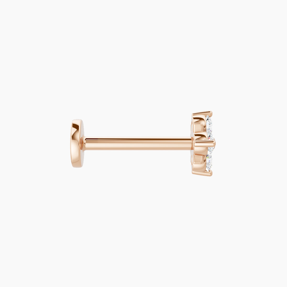 Nymph | 18k Rose Gold 5 mm 8 mm Flower Diamond Nose Piercing
