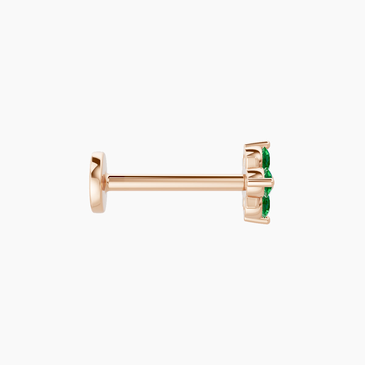 Nymph | 18k Rose Gold 8 mm 5 mm Flower Emerald Nose Piercing