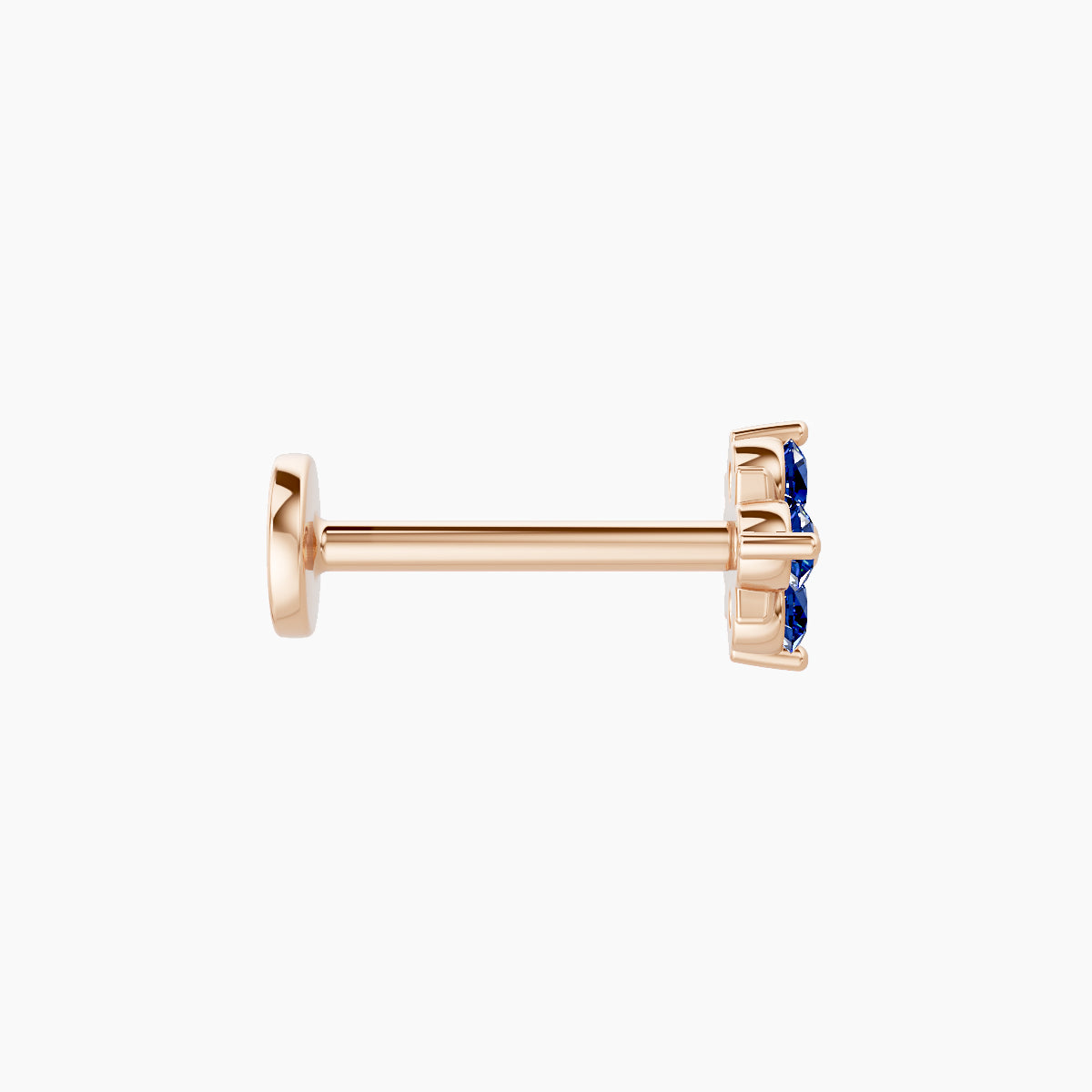 Nymph | 18k Rose Gold 8 mm 5 mm Flower Sapphire Nose Piercing