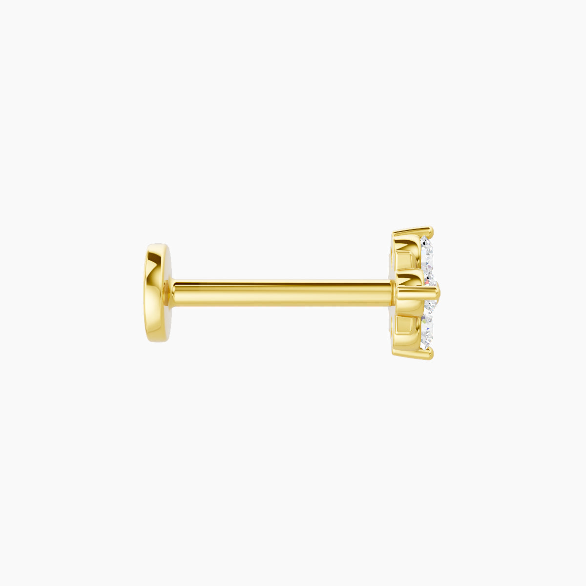 Nymph | 18k Yellow Gold 5 mm 8 mm Flower Diamond Nose Piercing