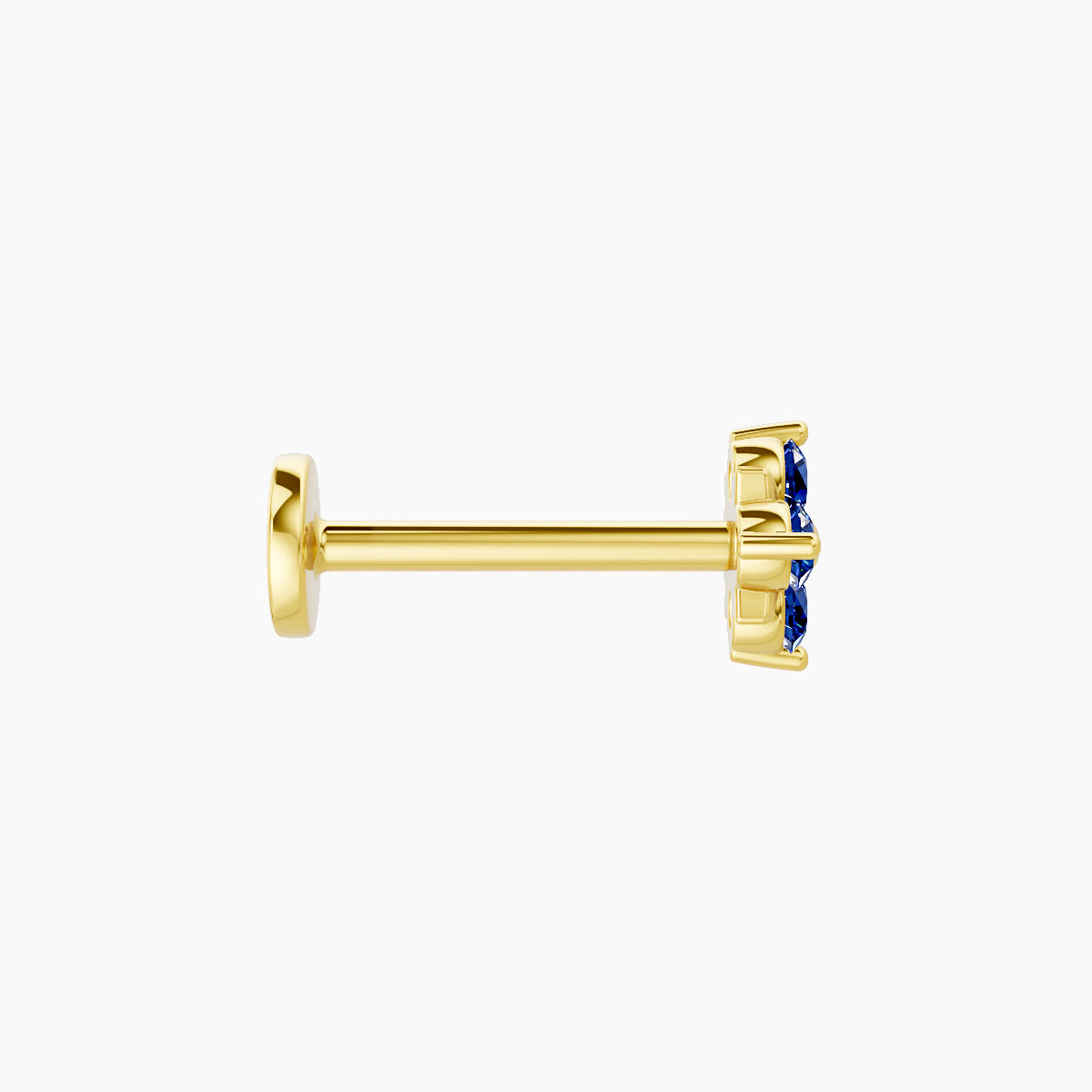 Nymph | 18k Yellow Gold 8 mm 5 mm Flower Sapphire Nose Piercing