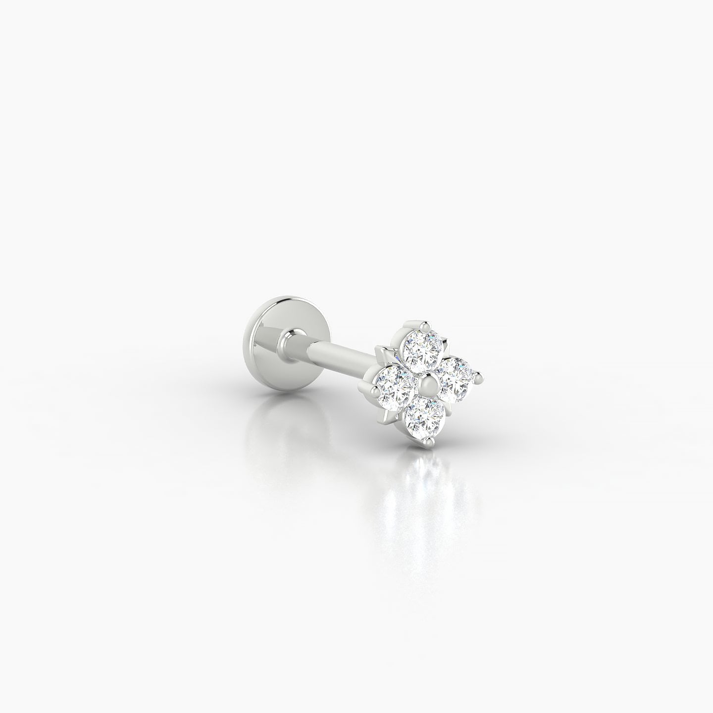 Nymph | 18k White Gold 5 mm 8 mm Flower Diamond Piercing