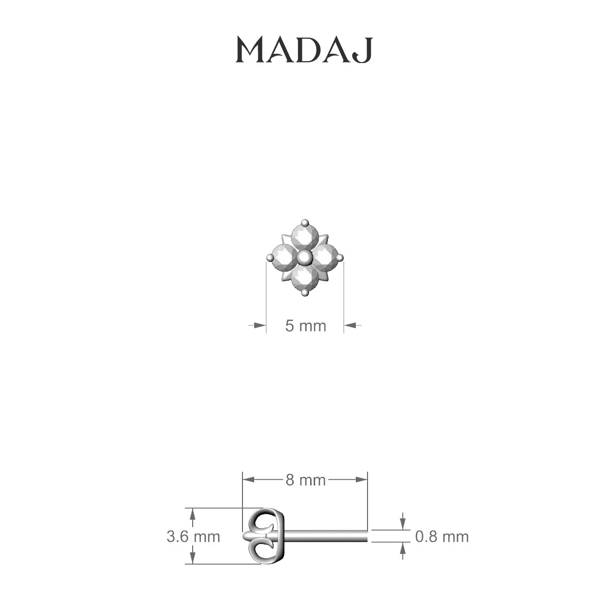 Nymph | 18k White Gold 5 mm Flower Diamond Earring
