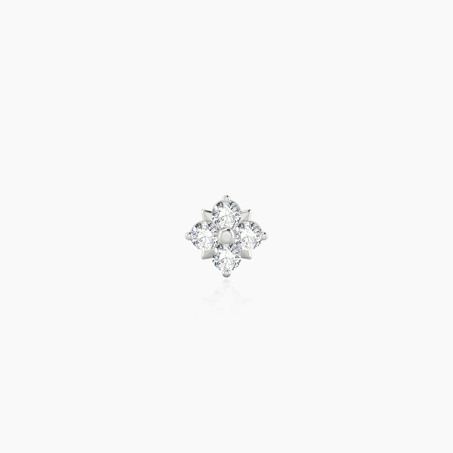 Nymph | 18k White Gold 5 mm Flower Diamond Earring