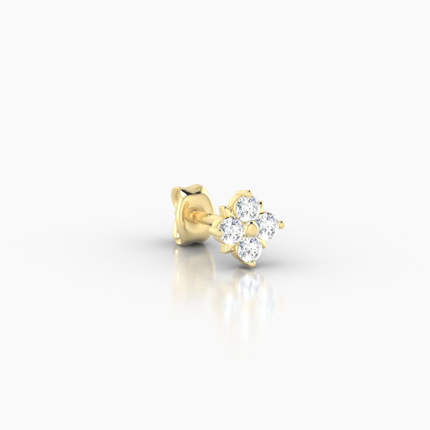 Nymph | 18k Yellow Gold 5 mm Flower Diamond Earring
