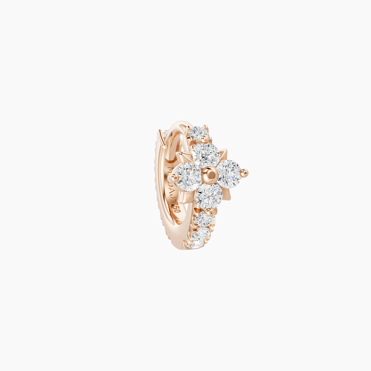 Nymph | 18k Rose Gold 5 mm Flower Diamond Hoop Piercing