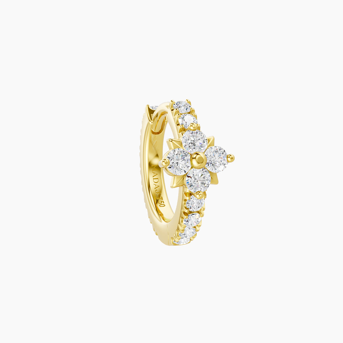 Nymph | 18k Yellow Gold 6.5 mm Flower Diamond Hoop Piercing