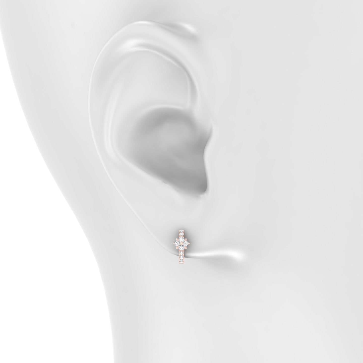 Nymph | 18k Rose Gold 6.5 mm Flower Diamond Hoop Piercing