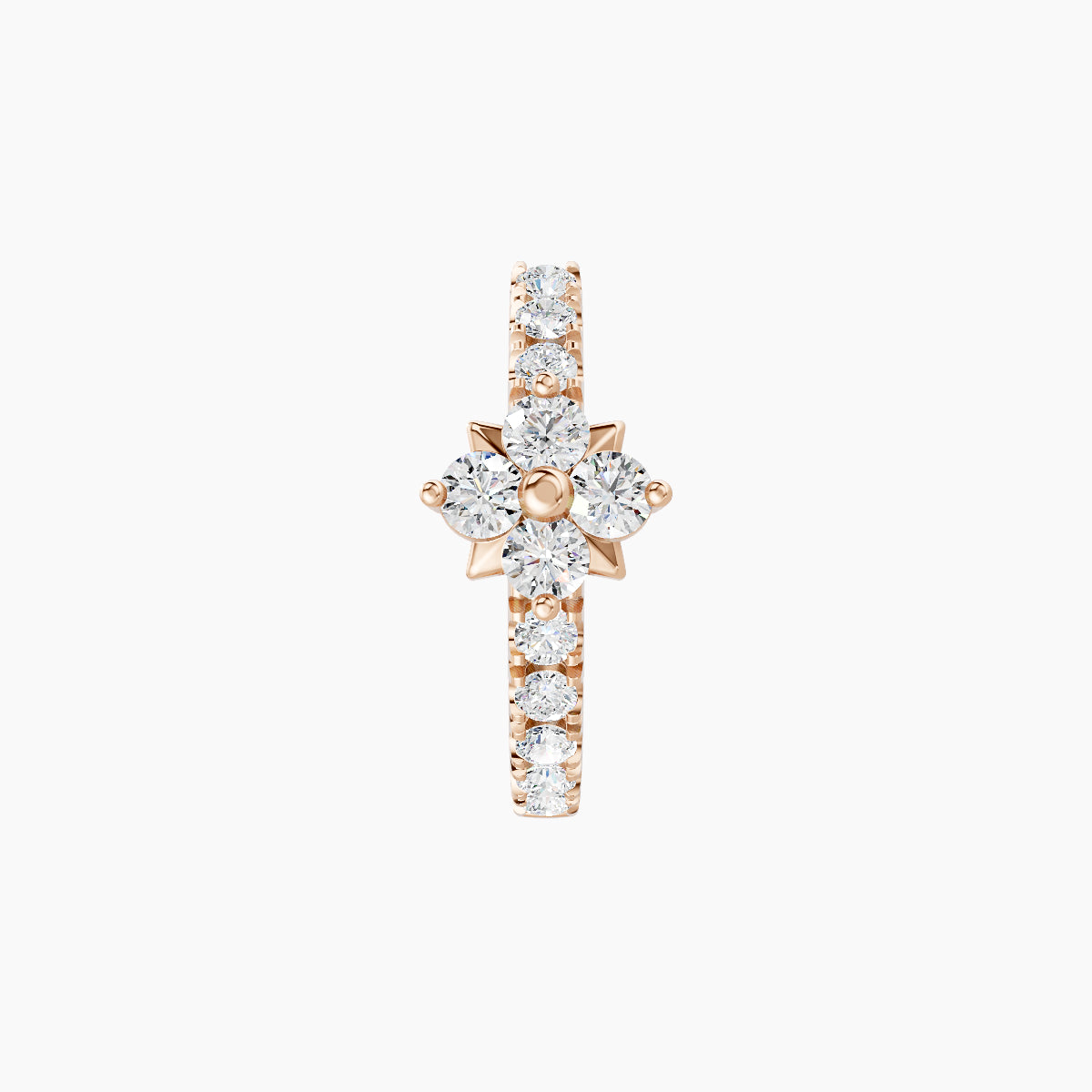 Nymph | 18k Rose Gold 8 mm Flower Diamond Hoop Piercing