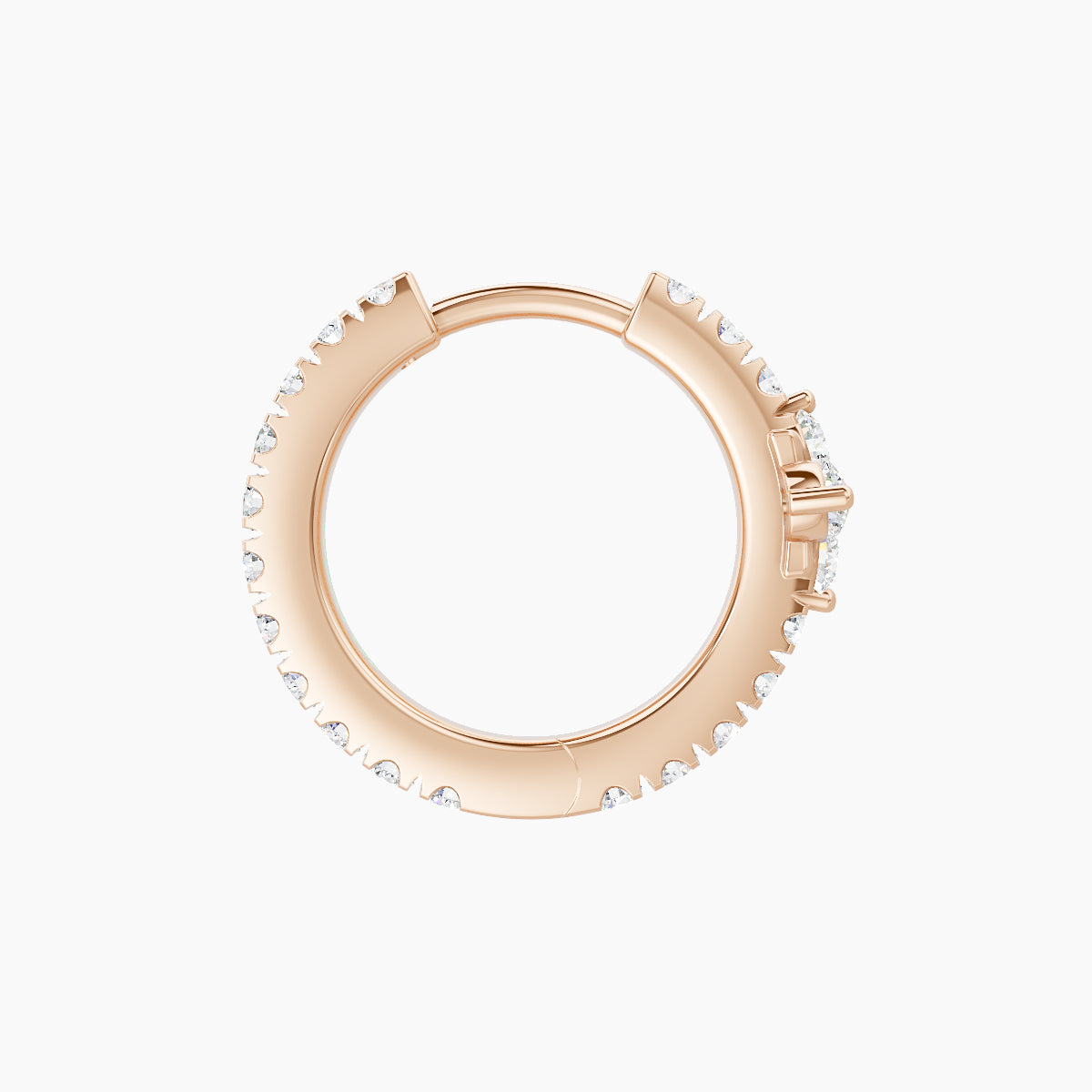Nymph | 18k Rose Gold 8 mm Flower Diamond Hoop Piercing