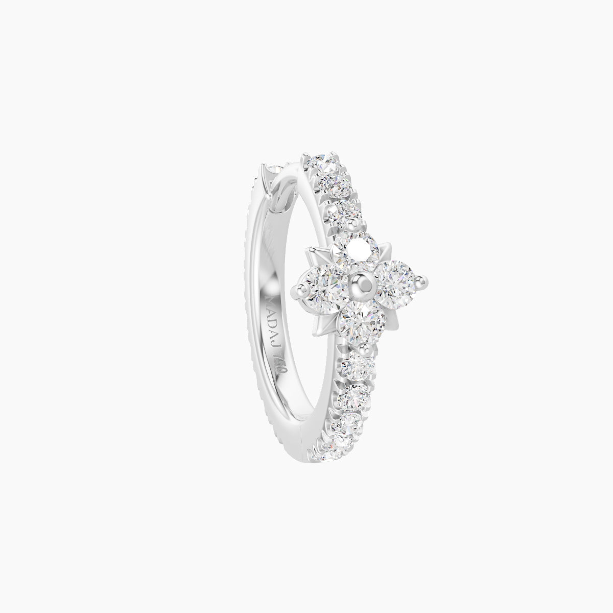Nymph | 18k White Gold 8 mm Flower Diamond Hoop Piercing