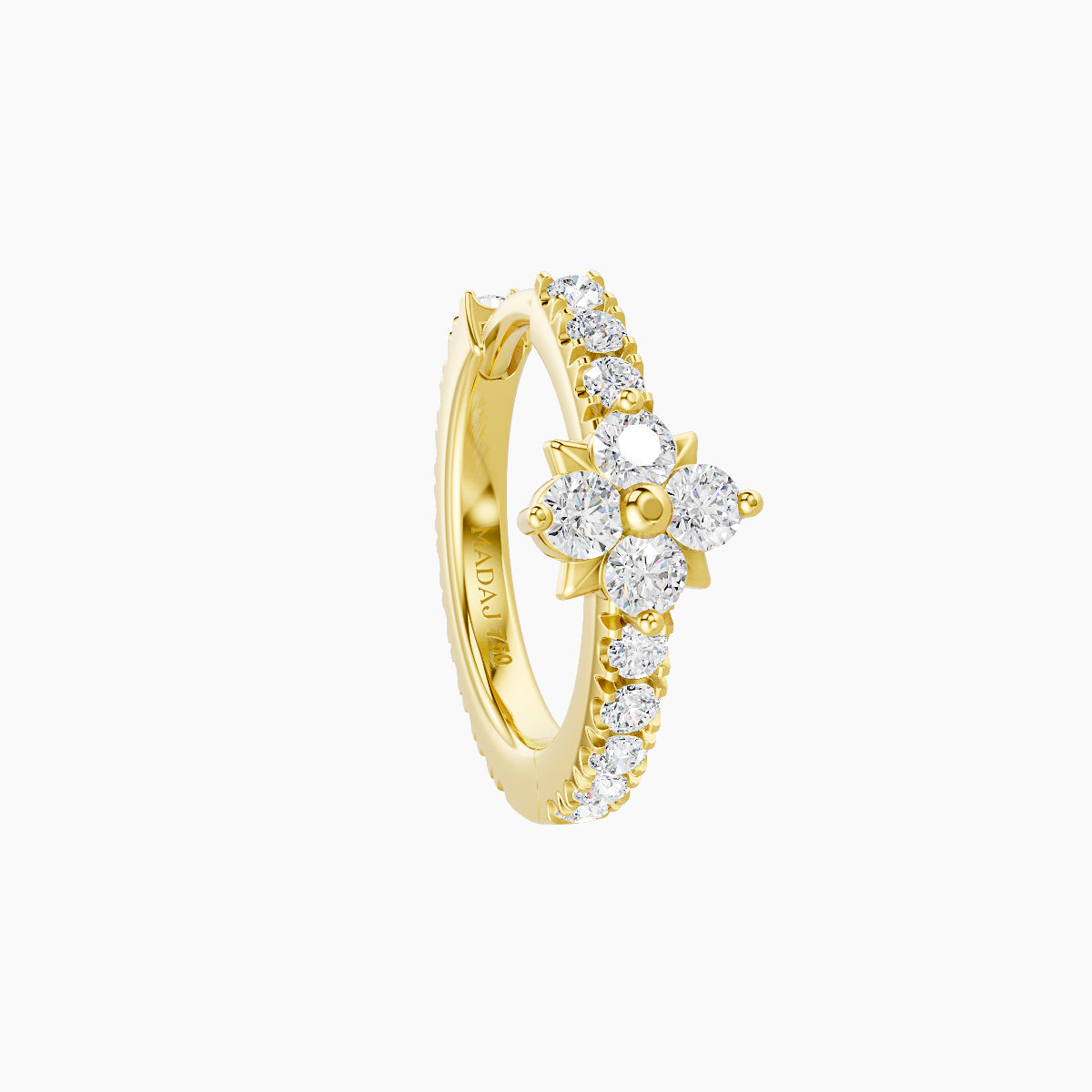 Nymph | 18k Yellow Gold 8 mm Flower Diamond Hoop Piercing